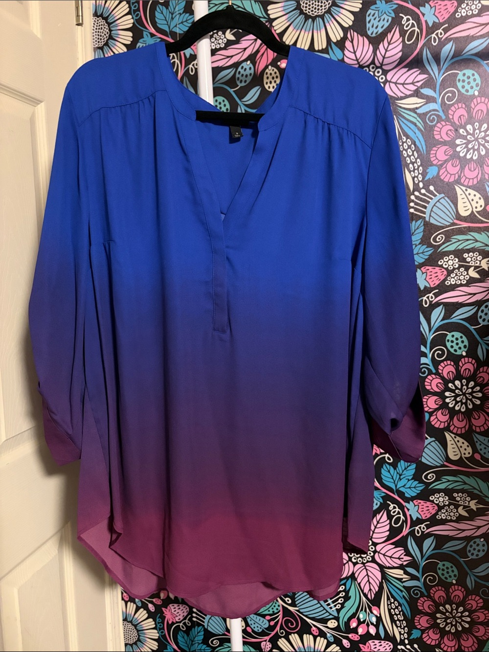 torrid Blue to Purple Ombre V-Neck Tunic Top